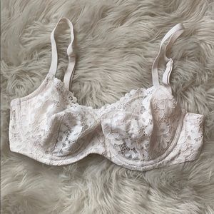 Victoria’s Secret Unlined Demi Lace White Bra